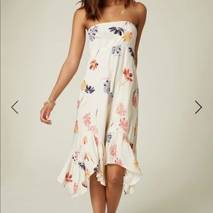O'NEILL Carolina Floral Strapless Asymmetric Woven Dress NWT